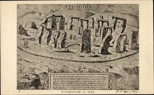 Künstler Ak Amesbury Wiltshire England, Stonehenge in 1575