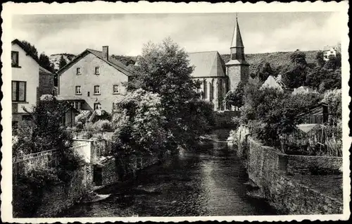 Ak Houffalize Wallonien Luxemburg, L'Ourthe et l'Eglise