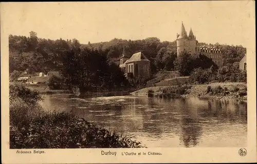 Ak Durbuy Wallonien Luxemburg, L'Ourthe et le Chateau