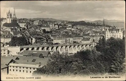 Ak Lausanne Kanton Waadt, vu de Montbenon