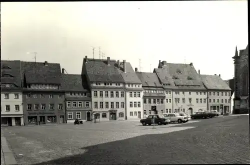 Foto Ak Freiberg in Sachsen, Platz, Geschäftshäuser, Autos