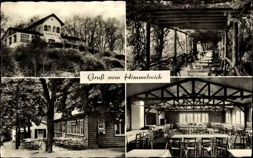 Ak Bad Kösen Naumburg an der Saale, HO-Berggasthaus Himmelreich, Außenansicht, Terrasse, Speisesaal