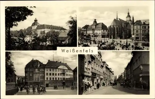 Ak Weißenfels an der Saale, Teilansichten, Straßenpartie, Kirche