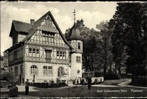 Ak Bad Liebenstein in Thüringen, Postamt, Bus
