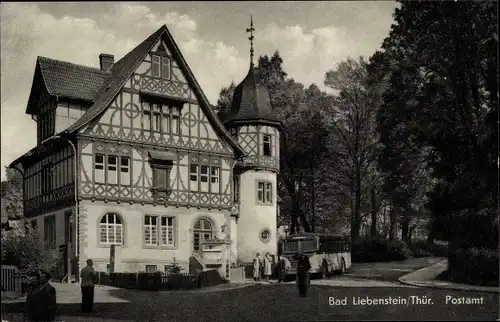 Ak Bad Liebenstein in Thüringen, Postamt, Bus