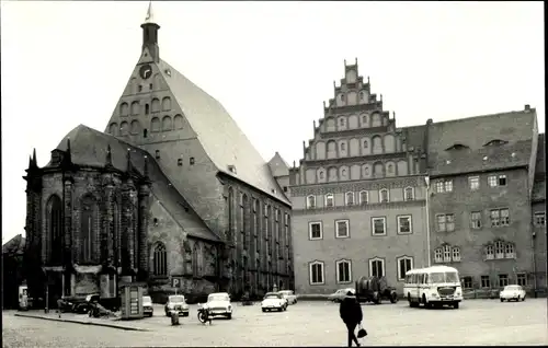 Foto Ak Freiberg in Sachsen, Dom, Museum, Bus