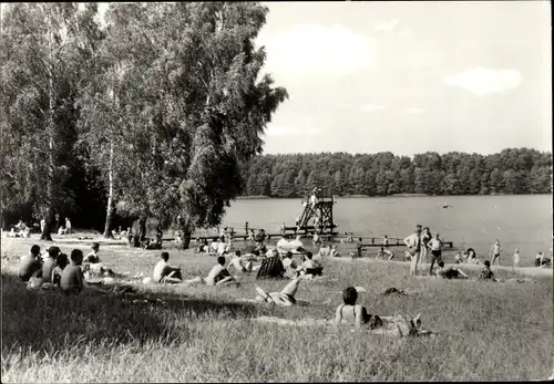 Ak Flecken Zechlin Rheinsberg in der Mark, Strandbad am Großen Zechliner See