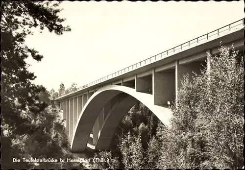 Ak Hermsdorf in Thüringen, Teufelstalbrücke