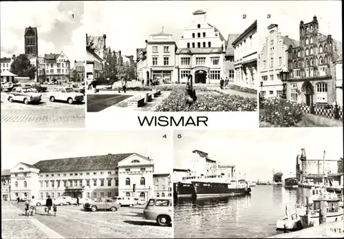 Ak Hansestadt Wismar, Markt, Krämerstraße, Alter Schwede, Rathaus, Hafen