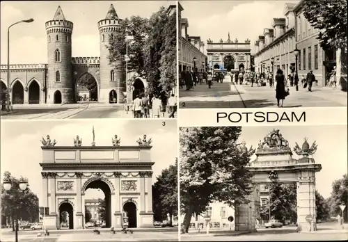 Ak Potsdam, Nauener Tor, Klement-Gottwald-Straße, Brandenburger Tor, Jägertor