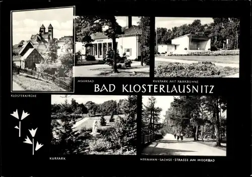 Ak Bad Klosterlausnitz in Thüringen, Klosterkirche, Moorbad, Kurpark, Hermann-Sachse-Straße