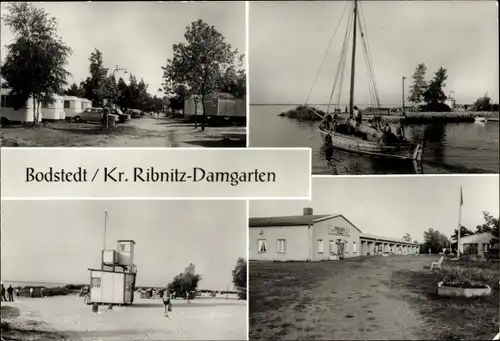 Ak Bodstedt Fuhlendorf Vorpommern, Zeltplatz am Strand, Hafen, Kinderferienlager