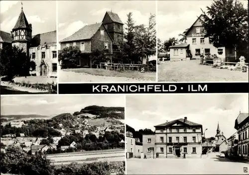 Ak Kranichfeld in Thüringen, Niederburg Innenhof, Gaststätte Stiefelburg, HO-Hotel Zum Kranich