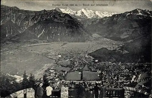Ak Interlaken Kanton Bern Schweiz, Totalansicht, Harder Kulm