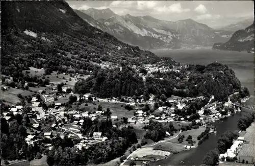 Ak Goldswil Interlaken Kanton Bern Schweiz, Totalansicht, Brienzersee