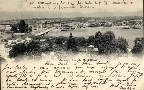Ak Genf Genf Schweiz, Quai du Mont Blanc