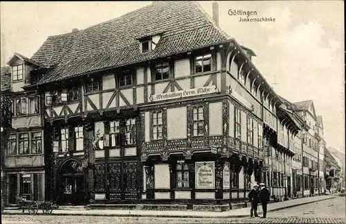 Ak Göttingen in Niedersachsen, Junkernschänke, Weinhandlung Herm. Mütze