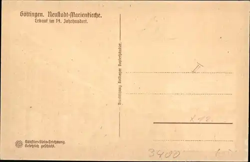 Steindruck Ak Göttingen in Niedersachsen, Neustadt Marienkirche