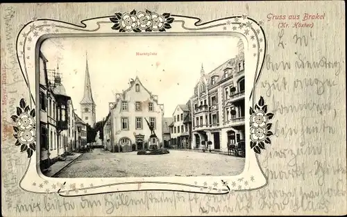 Passepartout Ak Brakel in Nordrhein Westfalen, Partie am Marktplatz, Geschäft S. Rothenberg