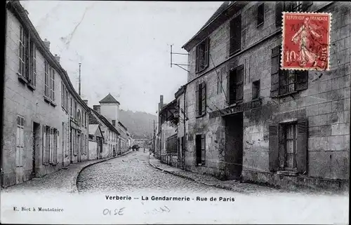 Ak Verberie Oise, Die Gendarmerie, Rue de Paris