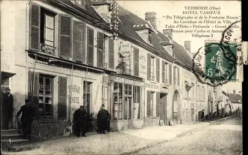 Ak Verberie Oise, Hotel Vasseur