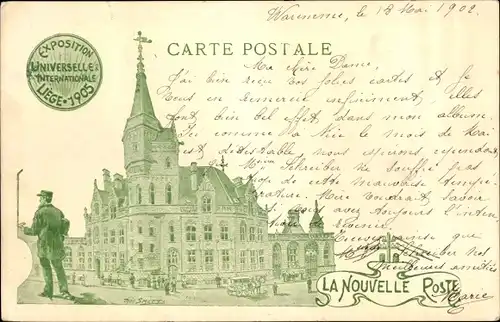 Künstler CPA Liège Liège Wallonie, Exposition Universelle 1905, La Nouvelle Poste