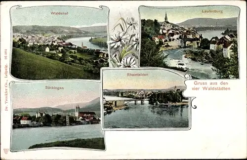 Ak Rheinfelden im Kreis Lörrach Baden Württemberg, Panorama vom Ort, Waldshut, Säckingen, Laufenburg