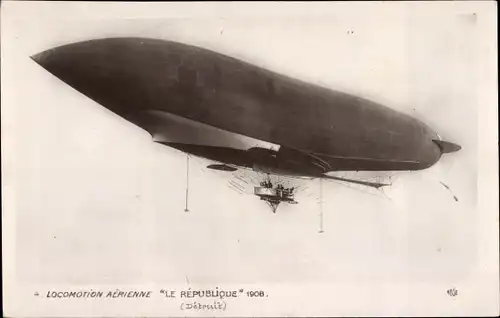 Ak Aerial Locomotion, Luftschiff der Republik, 1908