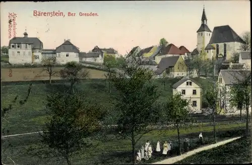 Ak Bärenstein Altenberg Erzgebirge, Panorama, Kirche