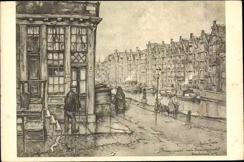 Künstler Ak Pieck, Anton, Amsterdam Nordholland Niederlande, Brouwersgracht