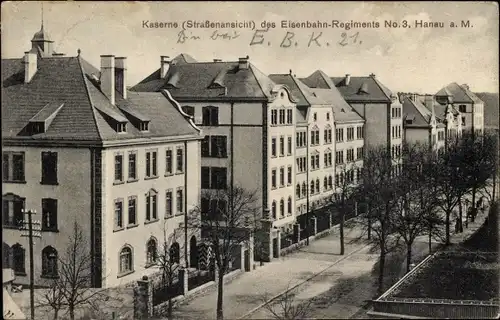 Ak Hanau am Main, Kaserne Eisenbahn Regiment No. 3
