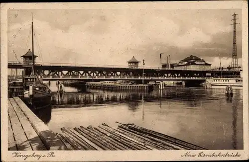 Ak Kaliningrad Königsberg Ostpreußen, Neue Eisenbahnbrücke