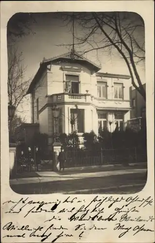 Foto Ak Hamburg Wandsbek, Straßenpartie mit Villa