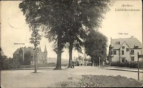 Ak Aachen in Nordrhein Westfalen, Lütticher Straße, Sanatorium, Villa Lore