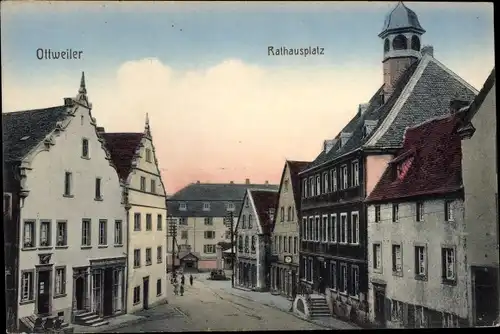 Ak Ottweiler im Saarland, Rathausplatz