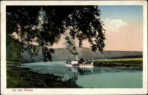 Ak Dampfer auf der Weser