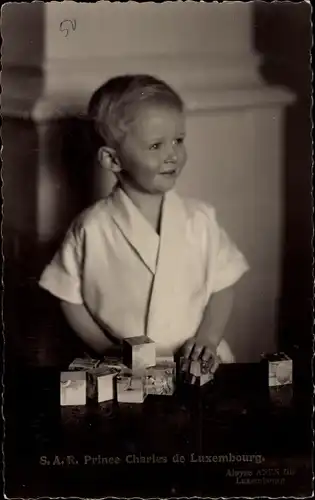 Ak Prinz Charles von Luxemburg, Kinderportrait, Spielzeug