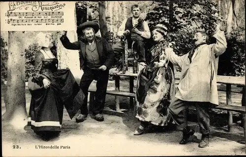 Ak Auvergne, Tänzer in Volkstrachten, Bourree, Dudelsack