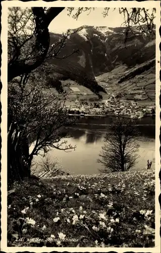 Ak Zell am See in Salzburg, Schmittenhöhe, Durchblick zum Ort