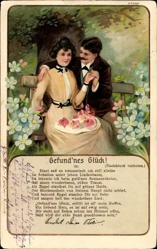 Litho Gefund'nes Glück, Liebespaar