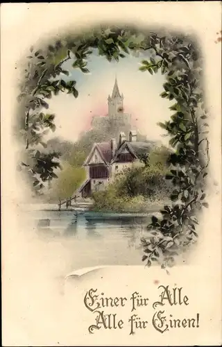 Ak Einer für Alle, Alle für Einen, Ortschaft