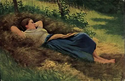 Künstler Ak Hering, Adolf, Siesta, schlafende Frau