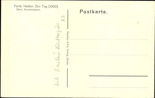 Künstler Ak Hodler, Ferd., Der Tag, Zeichnung um 1900