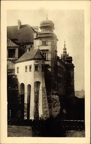 Ak Kraków Krakau Polen, Burg Hühnerfuß, Teilansicht