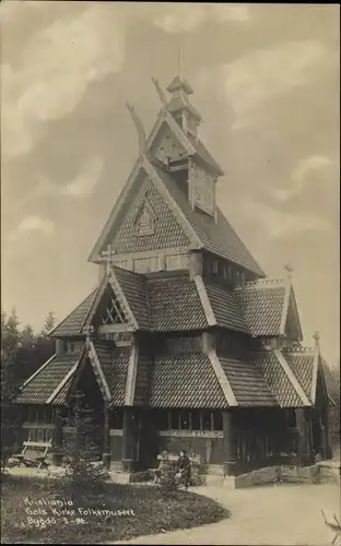 Ak Kristiania Christiania Oslo Norwegen, Gols Kirke Folkemuseet