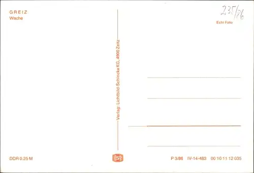 Ak Greiz im Vogtland, Wache