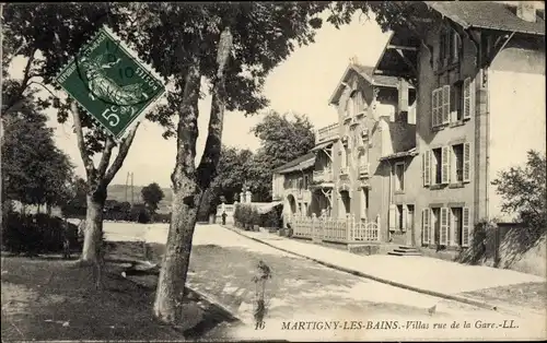 Ak Martigny les Bains Lothringen Vosges, Villas rue de la Gare