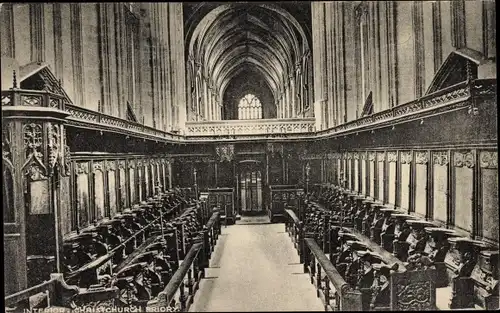 Ak Christchurch Dorset England, Christchurch Priory, Interior