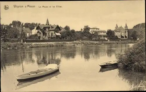 Ak Wepion sur Meuse Namur Wallonien, La Meuse et les Villas