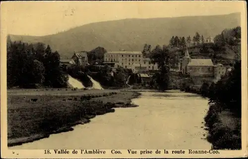 Ak Coo Stavelot Wallonien Lüttich, Vallee de l'Ambleve, vue prise de la route Roanne-Coo